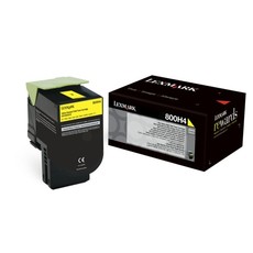 Genuine Lexmark 800H4 Yellow High Yield Toner Cartridge (80C0H40)