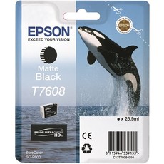 Genuine Epson T7608 Matte Black 25.9ml Ink Cartridge (C13T76084010)