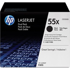 Genuine HP 55X Black Dual Pack LaserJet Toner Cartridges (CE255XD)