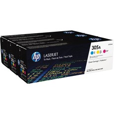 Genuine HP 305A Tri-pack Cyan/Magenta/Yellow LaserJet Toner Cartridges (CF370AM)