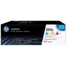 Genuine HP 304A Tri-pack Cyan/Magenta/Yellow LaserJet Toner Cartridges (CF372AM)