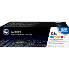 Genuine HP 125A Tri-pack Cyan/Magenta/Yellow LaserJet Toner Cartridges (CF373AM)