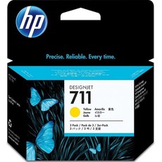 Genuine HP 711 Tri-pack 29ml Yellow Ink Cartridges (CZ136A)