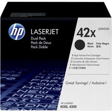 Genuine HP 42X Dual Pack High Yield Black LaserJet Toner Cartridge (Q5942XD)