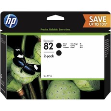 Genuine HP 82 2-pack 69-ml Black DesignJet Ink Cartridges (P2V34A)