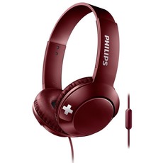 Philips SHL3075 BASS+ Headphones with Mic - Red