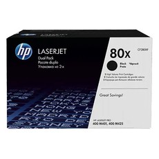 Genuine HP 80X Dual Pack High Yield Black LaserJet Toner Cartridges (CF280XF)