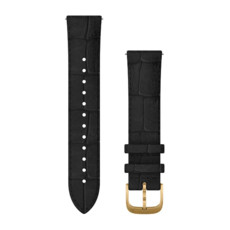Garmin Quick Release Band Black italian leather gold buckle (20mm)