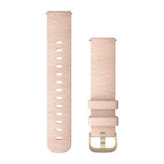 Garmin Quick Release Band Blush Pink woven nylon light gold buckle