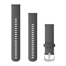 Garmin 22 mm Quick Release Band Shadow-Grey Silicone Silver Buckle