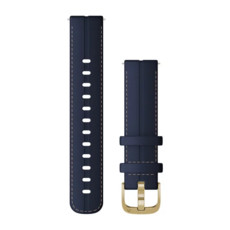 Garmin Quick Release Band Blue Leather Light Gold Buckle (18mm)