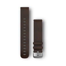 Garmin Quick Release Band Dark Brown leather silver buckle (20mm)
