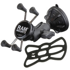 RAM Composite Twist Lock Suction Cup Mount with Short Double Socket Arm&Universal X-Grip Cell Phone Cradle