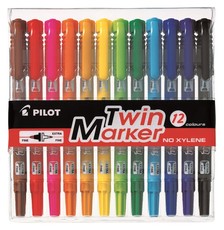 Pilot: Twin Markers - Wallet of 12 Colours