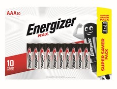 Energizer AAA E92BP10T MAX Alkaline Batteries - 1.5V