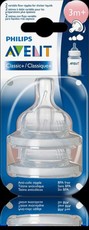 Avent - Teat - Silicone -3Month+ 2Units Classic Variable