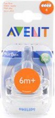 Avent - Teat - Silicone - 6 Month+ 2 Units Airflex Fast