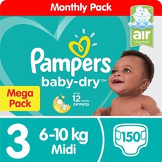 Pampers Baby Dry - Size 3 Mega Pack - 150 Nappies