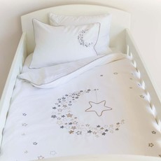 Babes and Kids Starry Night Egyptian Cotton Baby Duvet Cover Set - Stone