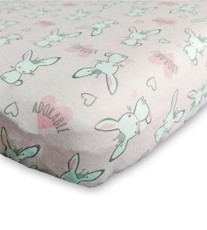 little acorn | Bunny Love Cot Fitted Sheet - Standard