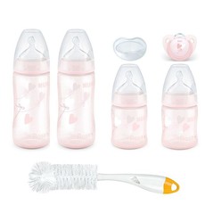 Nuk FC 4 Bottle Starter Pack - Baby Rose Heart