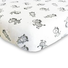 little acorn | Zany Zebra Cot Fitted Sheet (Size: Large)