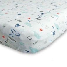 little acorn | Under the Sea Cot Fitted Sheet - Large