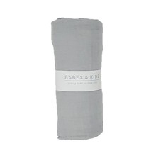 Babes & Kids | 100% Cotton Grey Muslin Wrap (120x120cm)