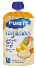 Purity Yogilicious Pear & Mango Pouches - 12 x 110ml