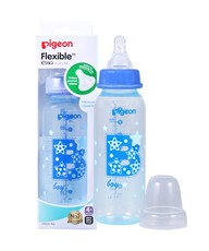 Pigeon - Blue Flexible Bottle Std Neck Circles - 240ml