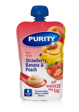 Purity Fruit Puree - Strawberry,Banana & Peach 12x110ml