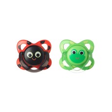 Tommee Tippee - Essentials - Funky Face Soothers - Green & Red