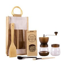 Ryo Coffee Coffee Gift Bag - Brown Grinder + 300g unroasted beans