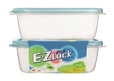 Lock & Lock - EZ Lock - 2 Piece Rectangular Container Set - Blue - 890ml