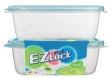 Lock & Lock - EZ Lock - 2 Piece Rectangular Container Set - Blue - 520ml