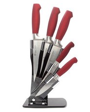 Russell Hobbs - Classique Metropolitan 5 Piece Knife Block Set - Metallic Red