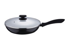 Wellberg - 24cm Frypan With Lid - Black