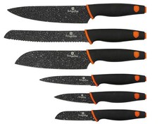 Berlinger Haus 6-Piece Marble Coating Stainless Granit Diamond Line Knife Set - Orange