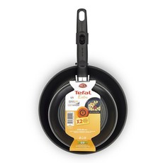 Tefal - 20cm & 26cm Extra Non-Stick Fry Pan Set - Black