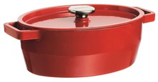 Pyrex - Cast Iron Oval Slow Cook Casserole - Red