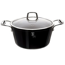 Berlinger Haus Marble Coating Casserole with Lid 24cm - Royal Black Collection
