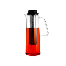 Regent - Coffee and Tea Glass Jug Carolina with Stainless Steel Infuser - 1 Litre Plastic lid