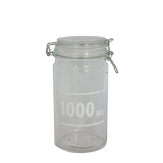 Home Classix - Glass Clip Lid Jar with White Decal