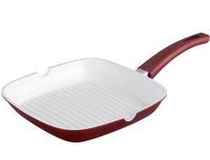 Royalty Line 28cm Ceramic Coating Grill Pan - Burgundy