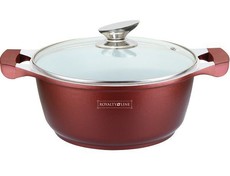 Royalty Line 30cm Ceramic Coating Casserole Pot - Burgundy