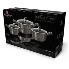 Berlinger Haus Marble Coating Cookware 10 Piece Set - Carbon Metallic