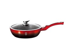 Berlinger Haus Marble Coating Deep Frypan with Lid 24cm - Black Burgundy Edition