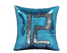 Iconix Two Way Sequin Pillow Case - Blue & Silver