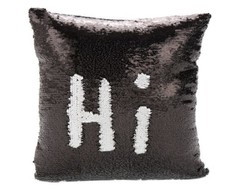 Iconix Two Way Sequin Pillow Case - Black & Silver