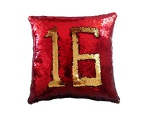 Iconix Mermaid Sequin Pillow Case - Red & Gold